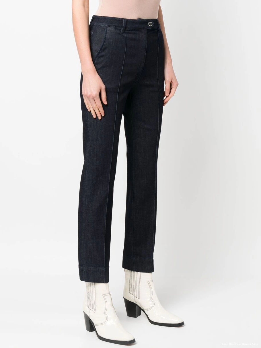 Affordable Moschino Love cropped Women logo-patch jeans 0501